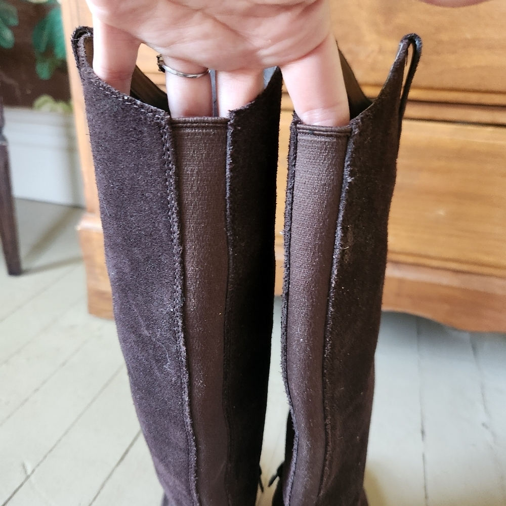 Koolaburra by UGG Suede Knee-High Boots – Block Heel – Brown – Size 6 - Picture 8 of 10
